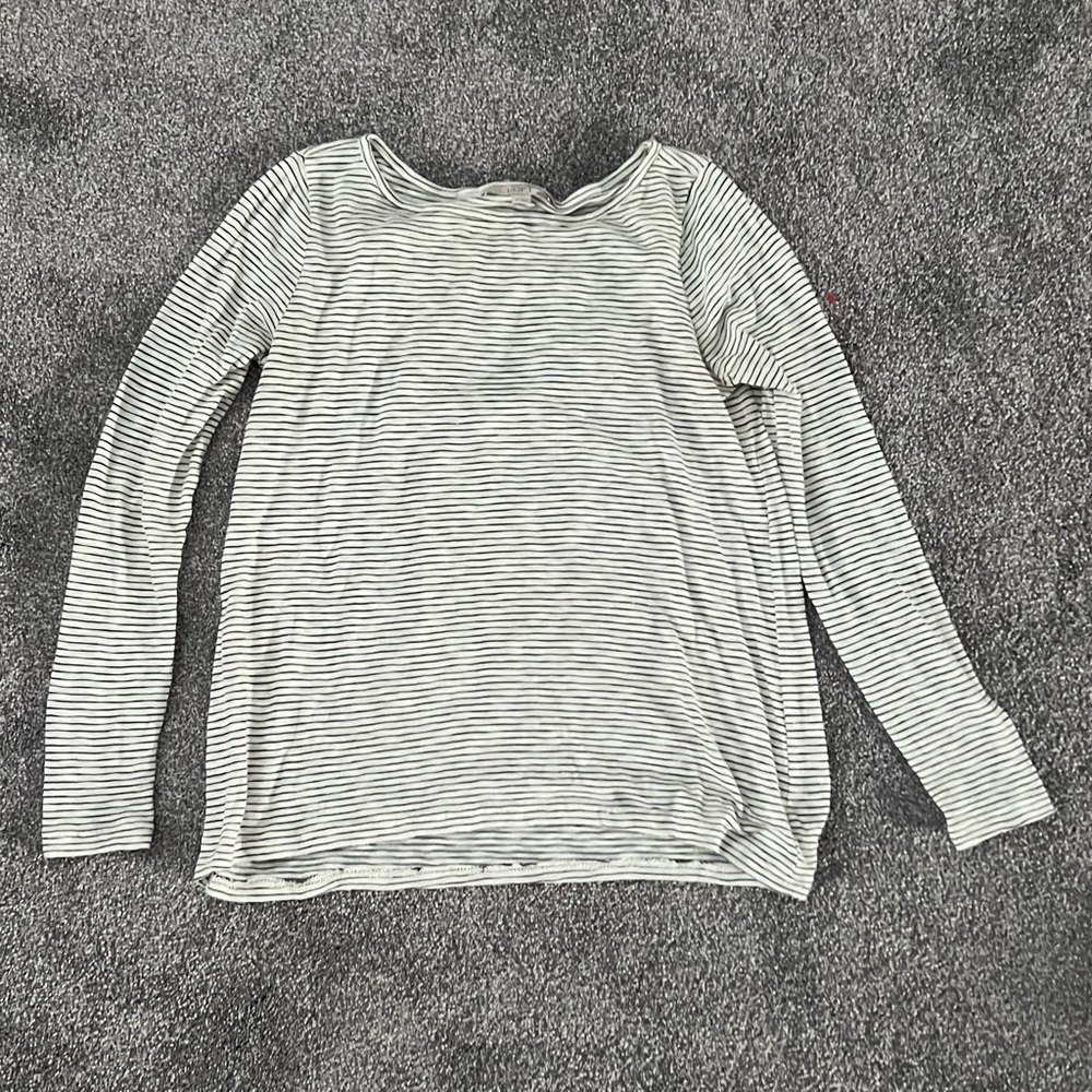 Ann Taylor LOFT black and white striped shirt